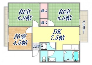 サニーハイツ東甲子園の物件間取画像